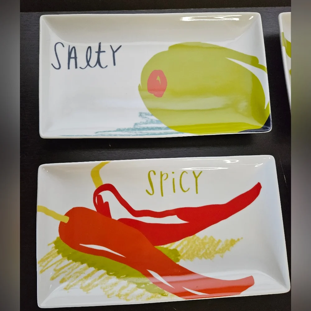 NWOT Set of 4 - Crate & Barrel Rectangular Plates